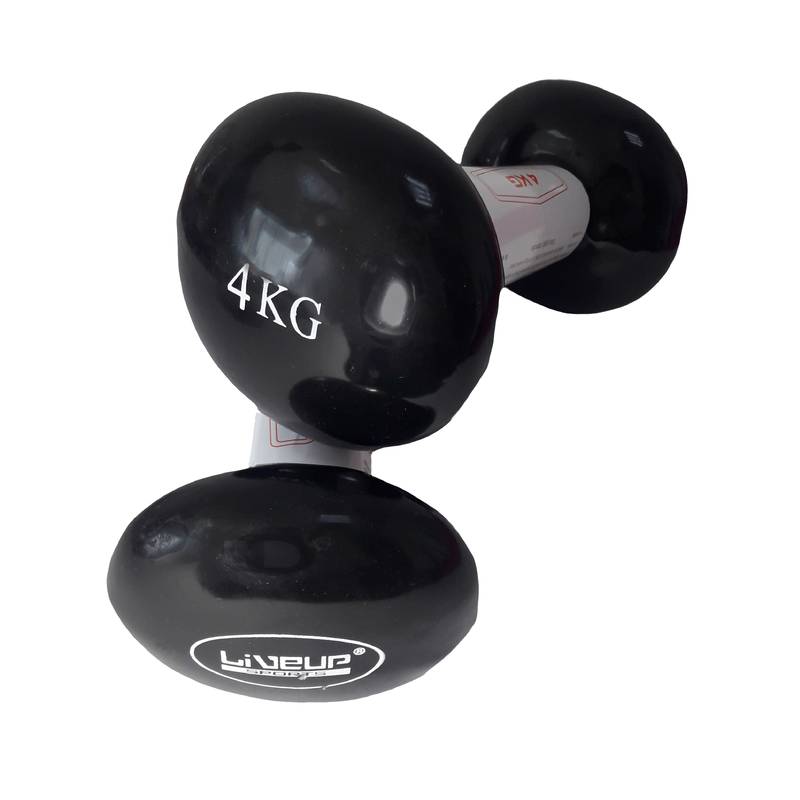 Гантелі вінілові пари Vinyl Dumbbell Egg Head чорний Уні 2х4кг DT-LS2001-4, рис. 0