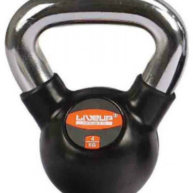 Гиря RUBBER KETTEL DUMBELL чорний Уні 4кг DT-LS2044-4, рис. 0
