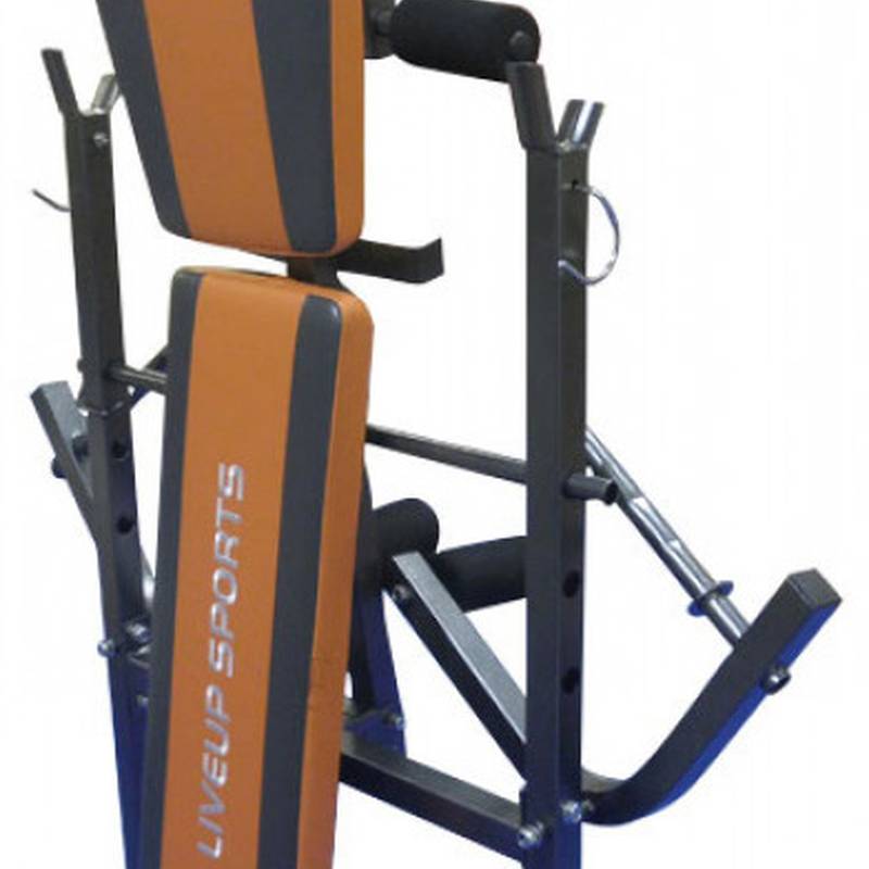 Лавка для жиму FITNESS WEIGHT BENCH Чорний/сірий/помаранчевий Уні 145x136x96см DT-LS1101, рис. 0