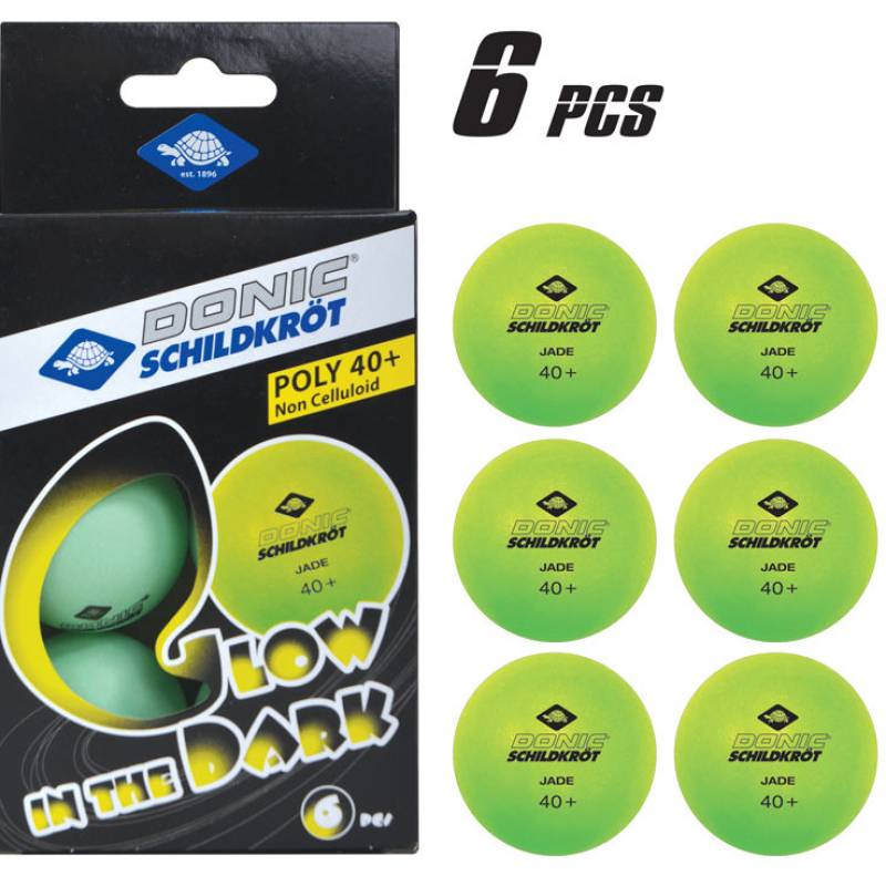 М'ячі Donic Glow in the dark (6шт.) 40+ green DT1-608507, рис. 0