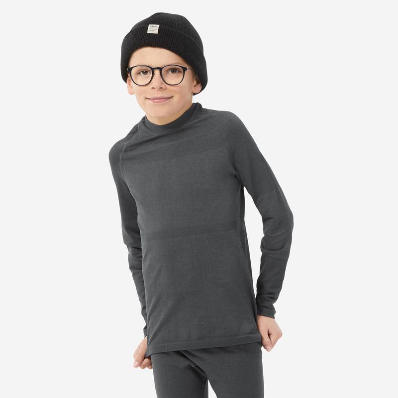 Термофутболка дитяча Wedze 500 для спорту 8799885-8961212-GRAY-BLACK, рис. 0