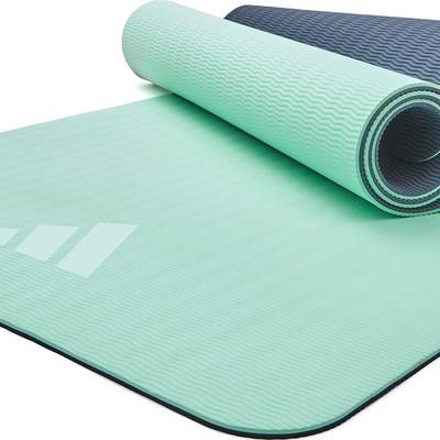 Килимок для йоги Adidas Double Sided Yoga Mat ментоловий, сірий Уні 176 х 61 х 0,6 см DT-ADYG-10400BLM-NL