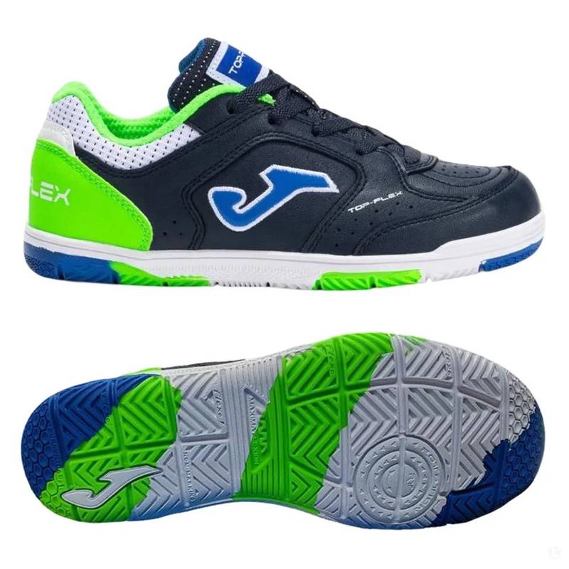 Футзалки детские Joma TOP FLEX темно-сине-салатовые TPJW2533IN, рис. 0