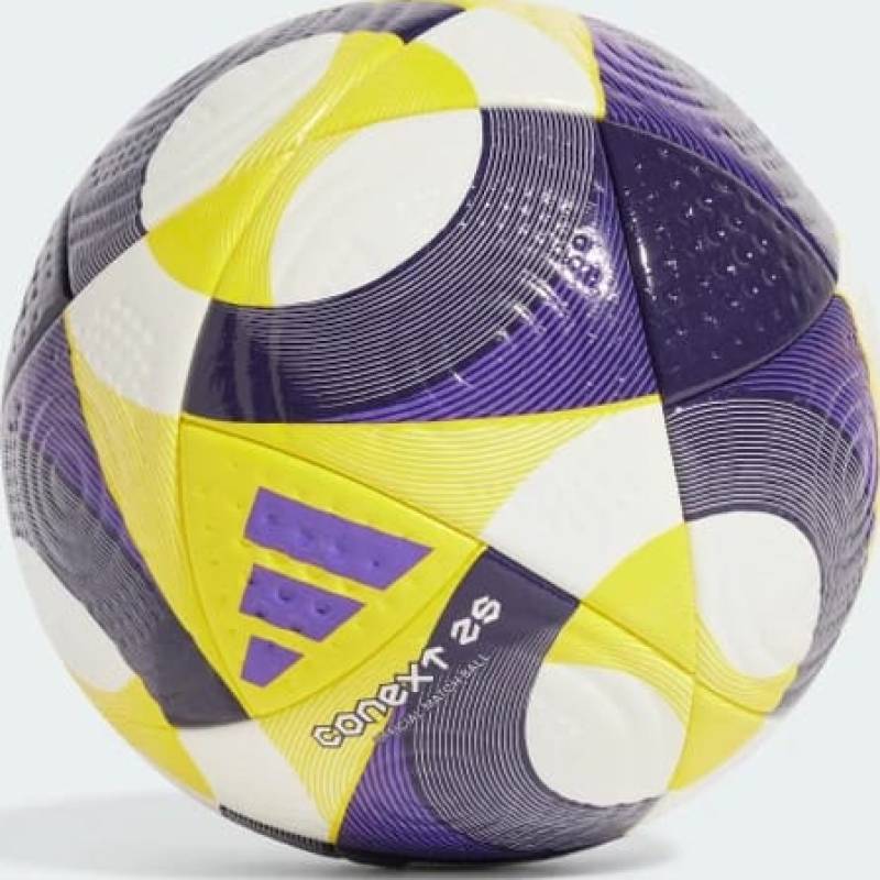М'яч футбольний Adidas CNXT25 PRO білий, жовтий, фіолетовий Уні 5 DT-JH1273, рис. 3