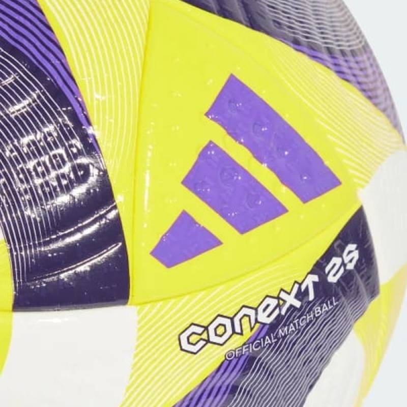 М'яч футбольний Adidas CNXT25 PRO білий, жовтий, фіолетовий Уні 5 DT-JH1273, рис. 1