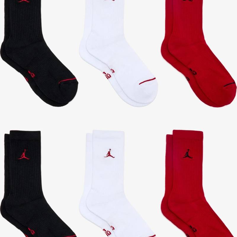 Шкарпетки Nike U J ED CUSH PLY CREW 6PR - 144 чорний, білий, червоний Уні 38-42 DT-HV6228-900, рис. 0