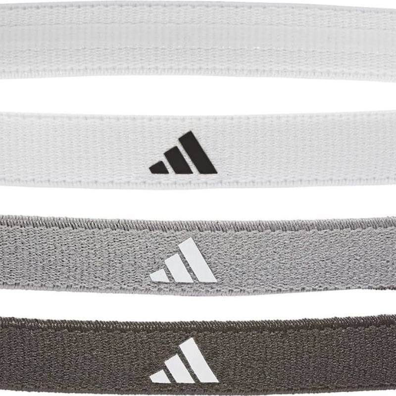Пов'язки на голову Adidas Hairbands 3pk білий, сірий, чорний Уні One Size DT-ADAC-16203, рис. 0