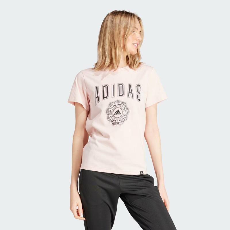 Женская футболка Pink Collegiate Graphic Tee Adidas IZ1158, рис. 2