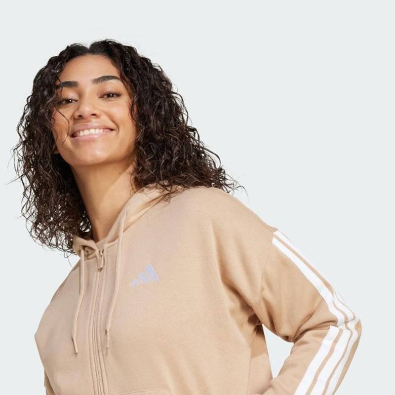 Женская толстовка Essentials 3-Stripes Full-Zip Fleece Sportswear Adidas JX7706, рис. 3