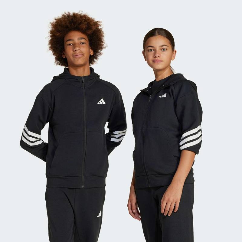 Олимпийка Future Icons 3-Stripes Full-Zip Hooded Kids Adidas JJ4801, рис. 0