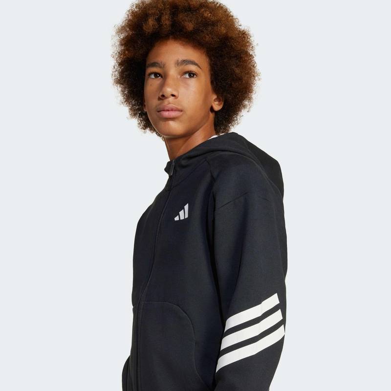 Олимпийка Future Icons 3-Stripes Full-Zip Hooded Kids Adidas JJ4801, рис. 3