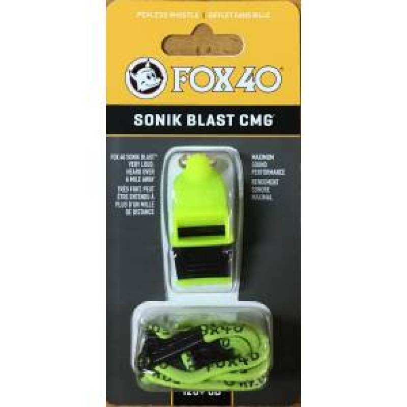 Свисток FOX40 Original Sonik Blast CMG зі шнурком 9203-3608 неоновий, рис. 0