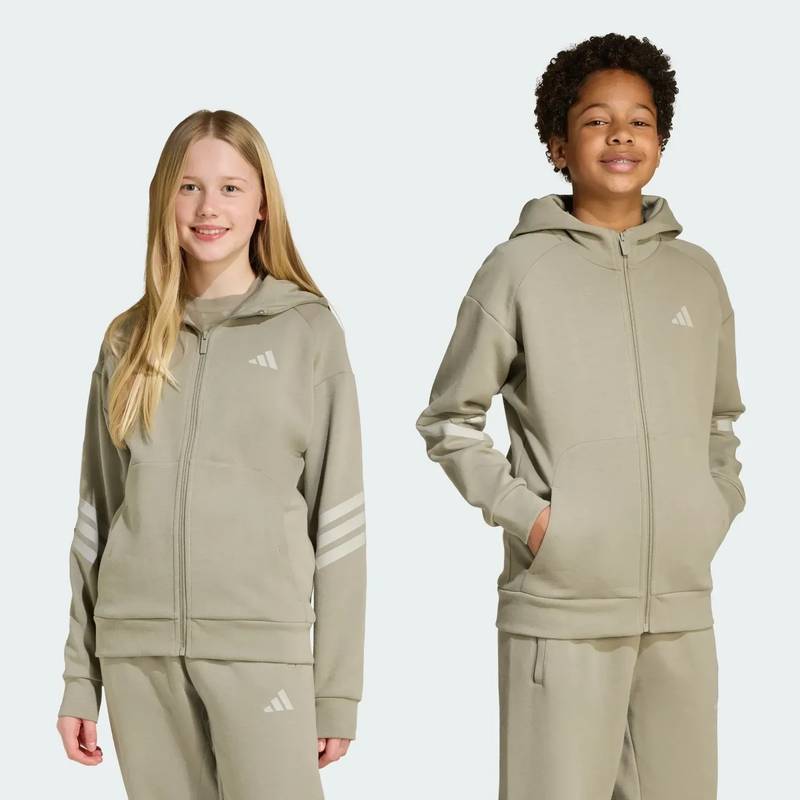 Олимпийка детская Future Icons 3-Stripes Full-Zip Hooded Kids Sportswear Adidas JW7526, рис. 0