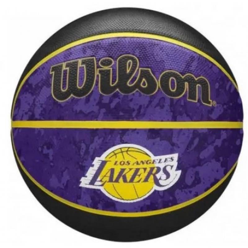 М'яч баскетбольний в подарунковій коробці + насос Wilson NBA TEAM TIEDYE BSKT LA LAKERS SI size 7 DT1-WZ4007803XP, рис. 0