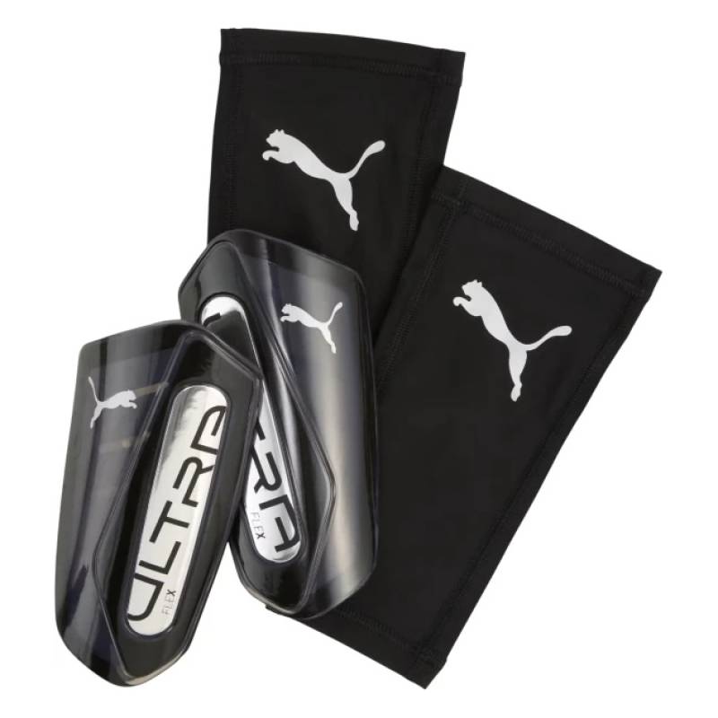 Щитки футбольні Puma ULTRA FLEX FOOTBALL SLEEVES SHINGUARDS чорно-срібні 030987-03, рис. 0