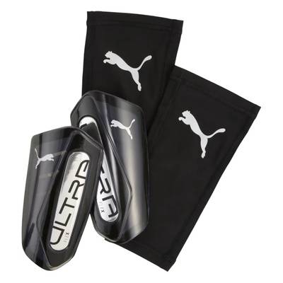 Щитки футбольные Puma ULTRA FLEX FOOTBALL SLEEVES SHINGUARDS черно-серебряные 030987-03