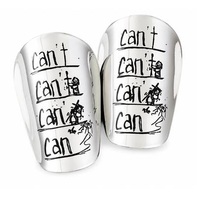 Щитки мини Beby 8*5 cm (с надписью Can't) серебряный металик 140325-85-L20-S