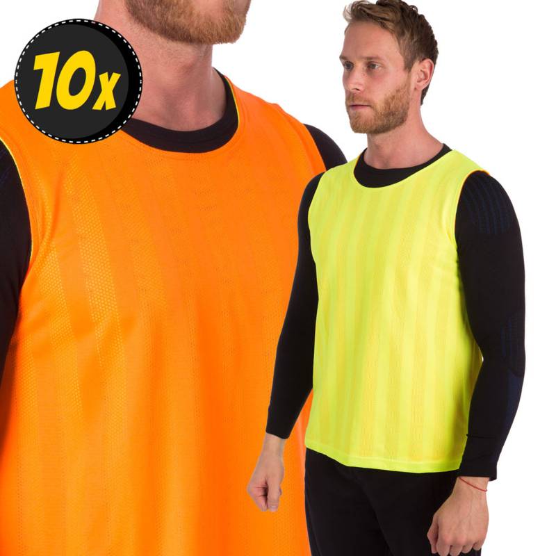 Комплект тренировочных двусторонних жилетов для футбола Lime/Orange FC 0791-L/OR, рис. 0