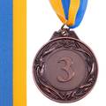 Медаль спортивна футбольна Glory d-5см C-3969-3 місце 3-бронза (метал, d-5см, 23g, на стрічці), прев. 0