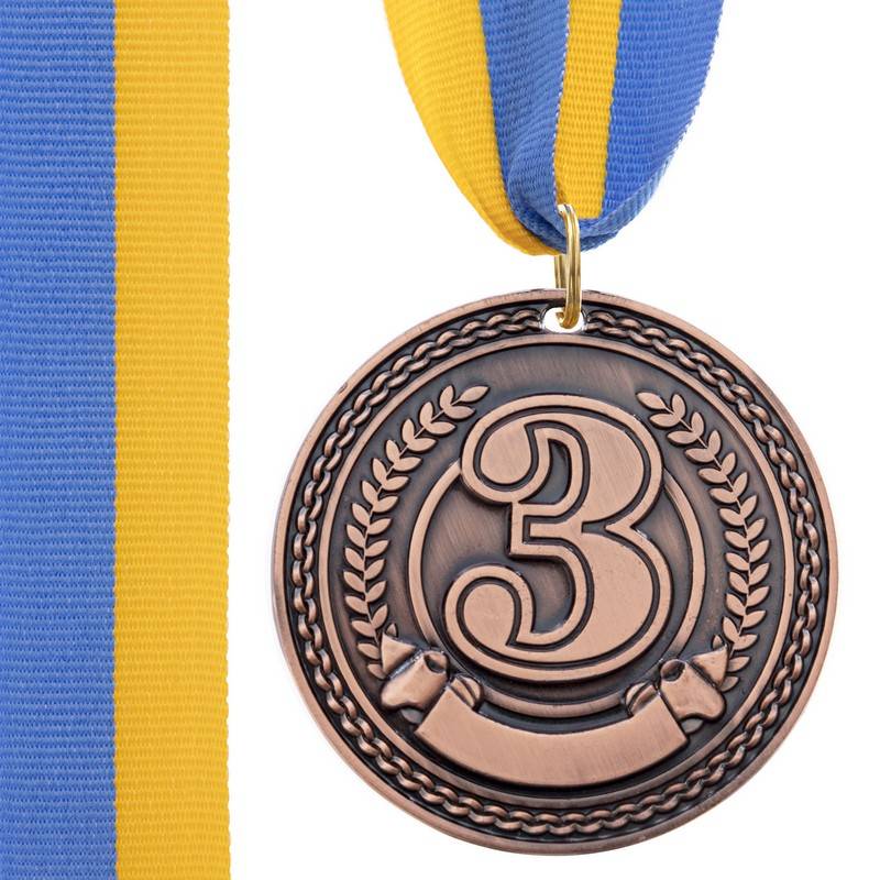 Медаль спортивна футбольна Celebrity d-6,5 см C-6400-3 місце 3-бронза (метал, d-6,5 см, 38g), рис. 0