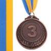 Медаль спортивна футбольна Fame d-6,5 см C-3968-3 місце 3-бронза (метал, d-6,5 см, 35g, на стрічці), прев. 0