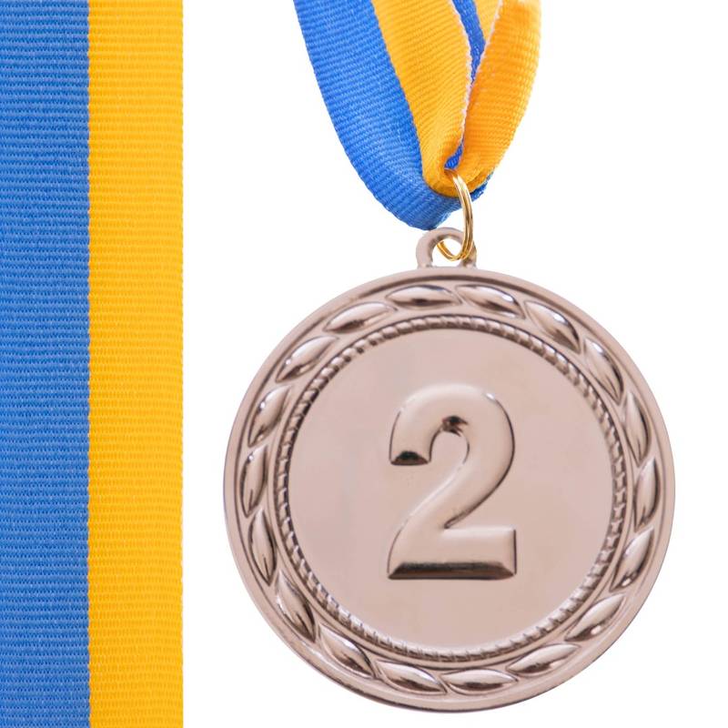 Медаль спортивна футбольна Ability d-6,5 см C-4841-2 місце 2-срібло (метал, d-6,5 см, 38g, на стрічці), рис. 0