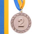 Медаль спортивна футбольна Ability d-6,5 см C-4841-2 місце 2-срібло (метал, d-6,5 см, 38g, на стрічці), прев. 0