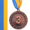 Медаль спортивна футбольна Ability d-6,5 см C-4841-3 місце 3-бронза (метал, d-6,5 см, 38g, на стрічці), прев. 0