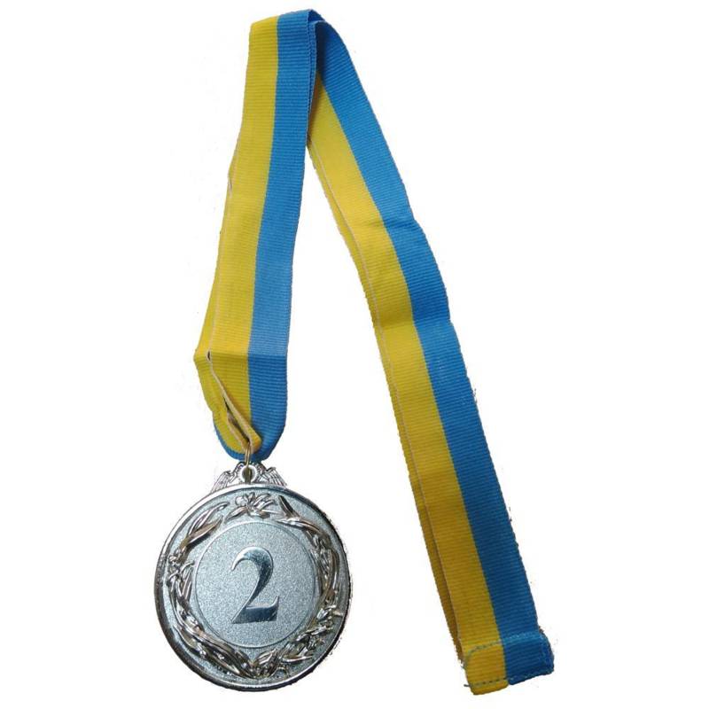 Медаль спортивна START d-6,5 см C-4327-2 місце 2-срібло (метал, 40g, на стрічці), рис. 1