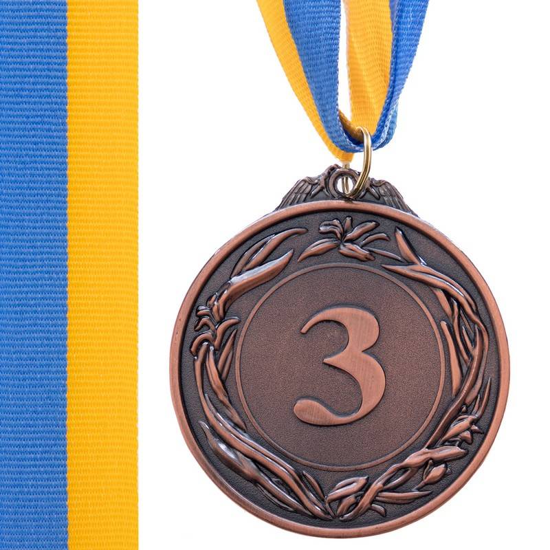 Медаль спортивная START d-6,5см C-4327-3 место 3-бронза (металл, 40g, на ленте), рис. 0