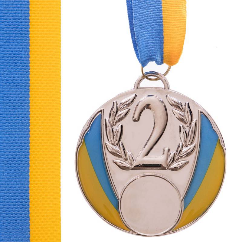 Медаль спортивная START d-6,5см C-4339-2 место 2-серебро (металл, 40g, на ленте), рис. 0