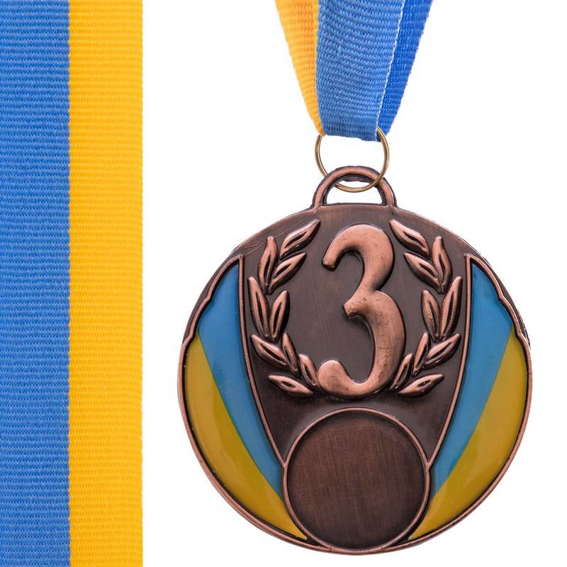 Медаль спортивная START d-6,5см C-4339-3 место 3-бронза (металл, 40g, на ленте), рис. 0