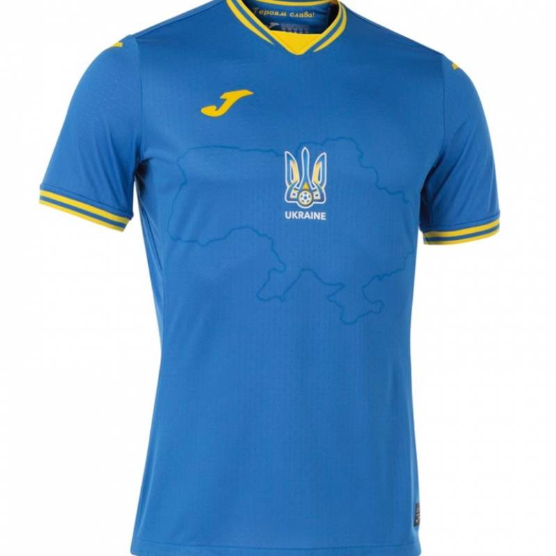 Футболка Joma сборной Украины по футболу синяя AT102404A709 сезон 2020-2024 с картой, рис. 0