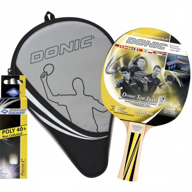 Набір для пінг-понгу Donic Top Team 500 Gift set (ракетка+чохол+3 м'яча) 788480, рис. 0