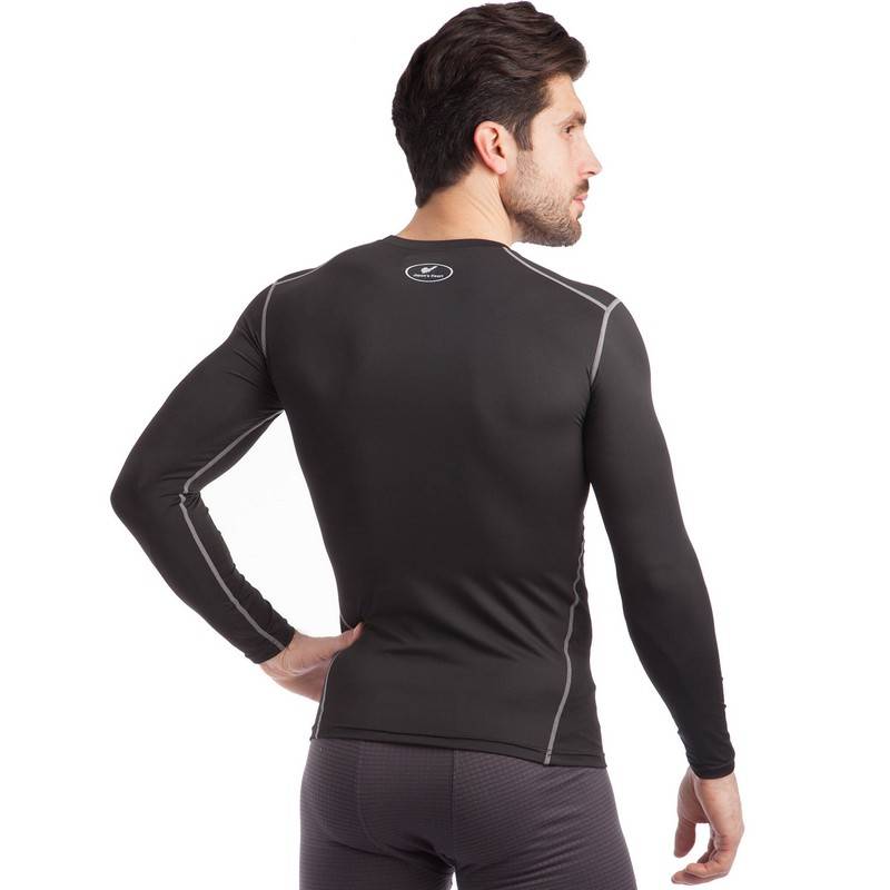 Футболка чоловіча компресійна з довгим рукавом JASONS SPORT CO-912 чорна, рис. 1