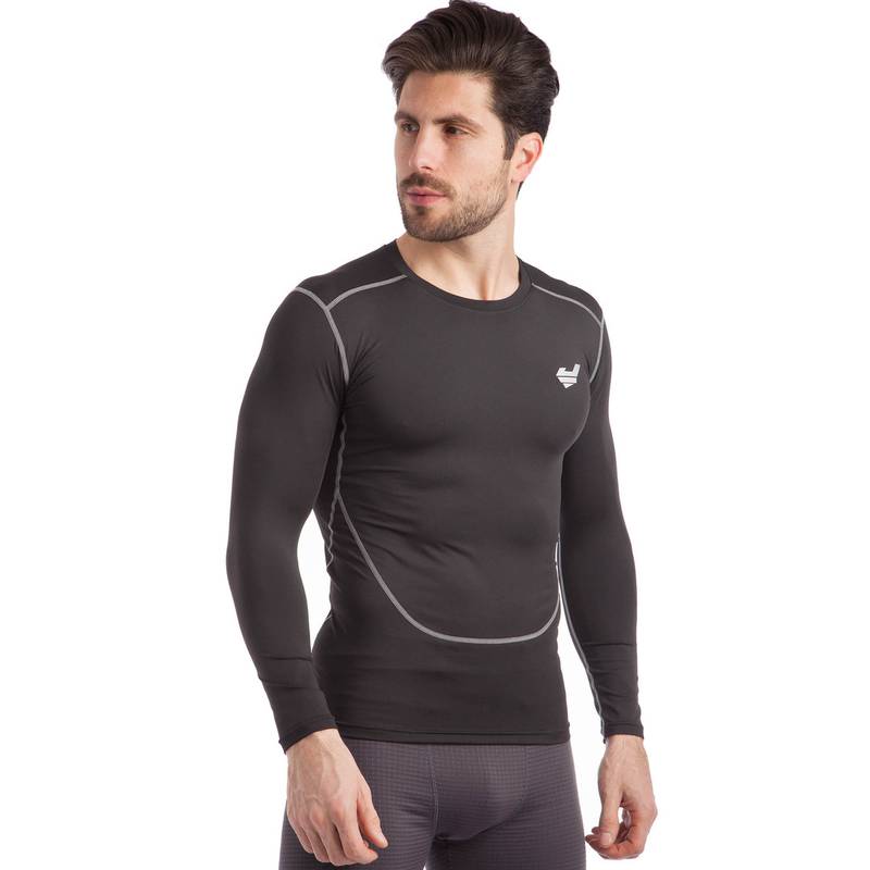 Футболка чоловіча компресійна з довгим рукавом JASONS SPORT CO-912 чорна, рис. 0