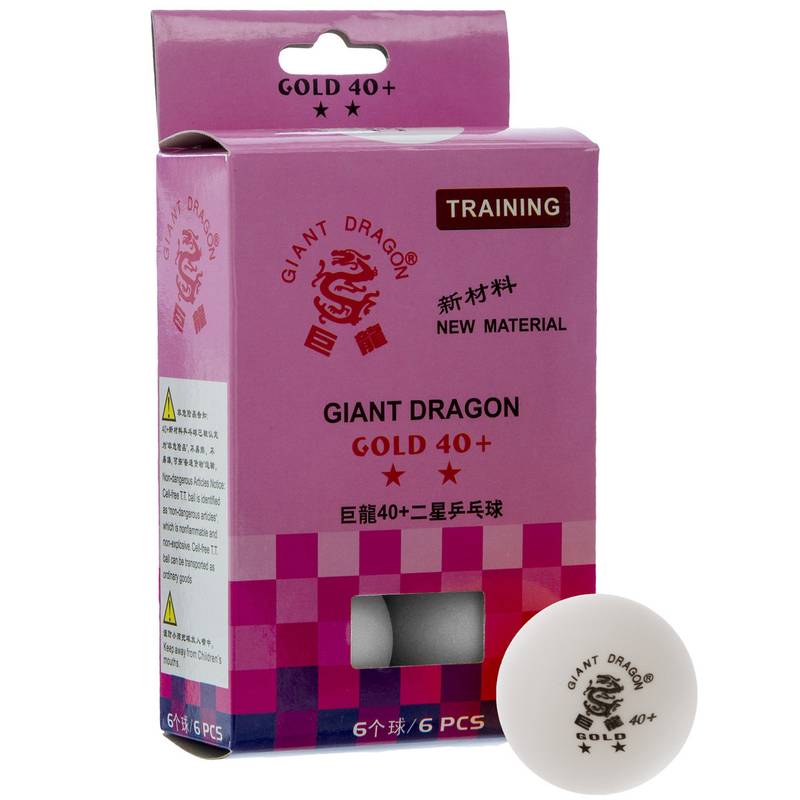 Набор мячей для настольного тенниса GIANT DRAGON GOLD 40+ 2star MT-6561 6шт, рис. 0
