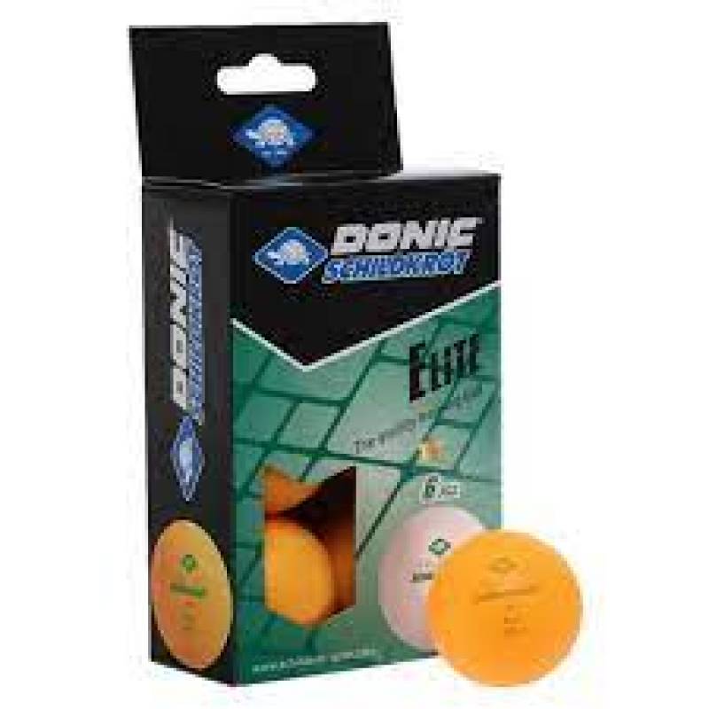 Мячи для настольного тенниса Donic Elite 1 звезда 40+ 6 шт Plastic Orange 608518, рис. 0