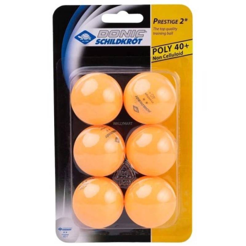 М'ячі для настільного тенісу Donic Prestige 2 зірки 40+ 6 шт. Orange 658028, рис. 0