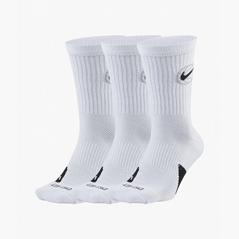 Набор носков Nike U NK CREW EVERYDAY BBALL DA2123-100 3 пары Белый, рис. 0