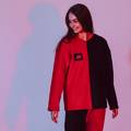 Женская флисовая теплая пижама красно-чёрная oversize + ПАТЧ на выбор Selerity pn01rb, прев. 1