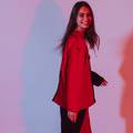 Женская флисовая теплая пижама красно-чёрная oversize + ПАТЧ на выбор Selerity pn01rb, прев. 2